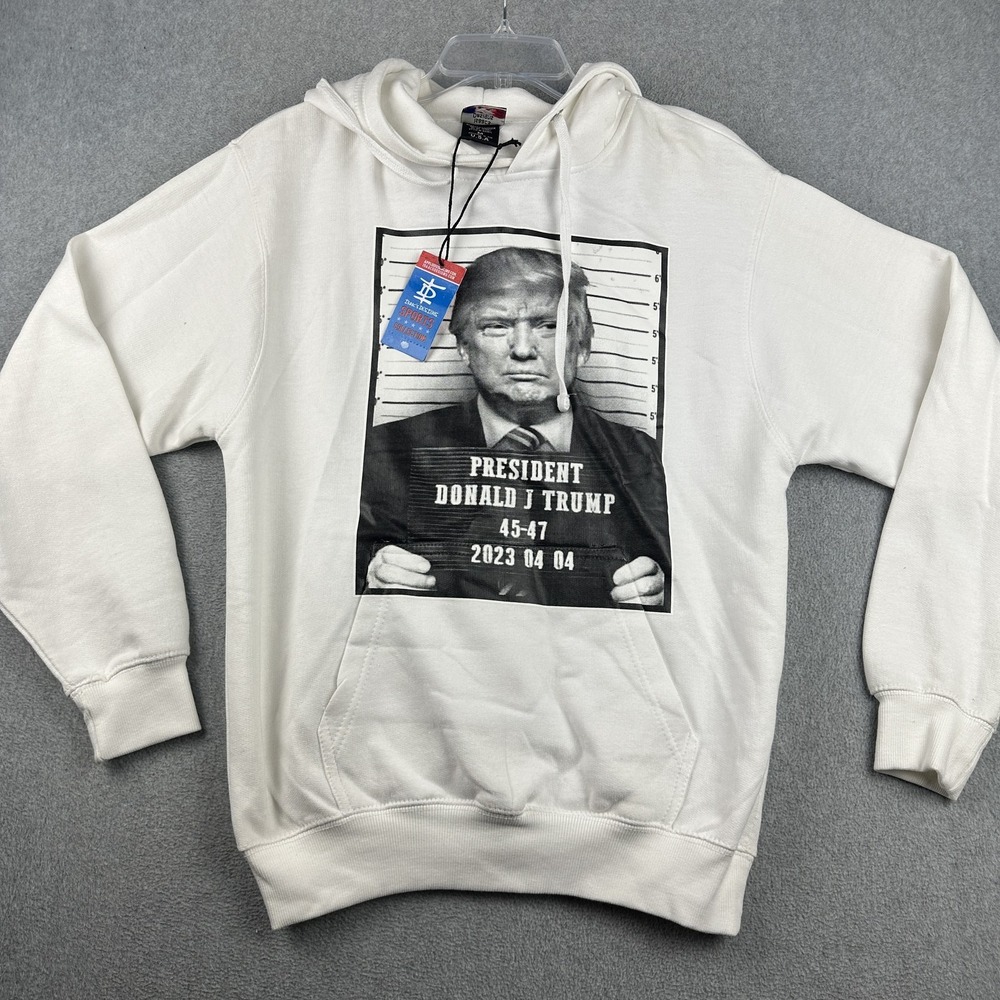 President Donald Trump Hoodie Mens Medium Political Graphic Pullover 4005L USA